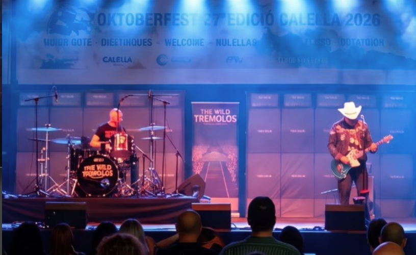 The Wild Tremolos en directe a l’Oktoberfest de Calella 2026: bateria i guitarra amb veus
