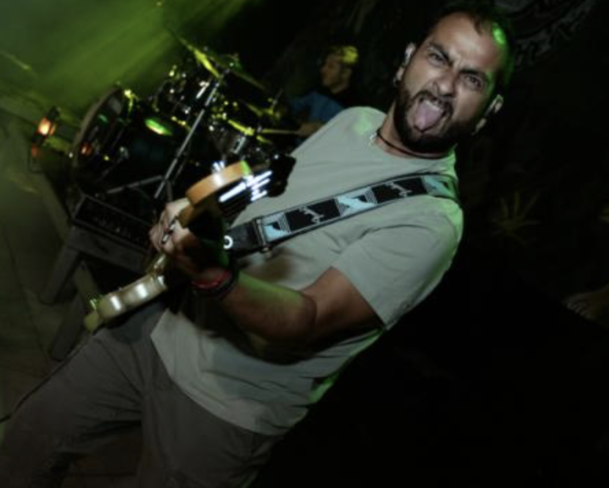Edu Palomares, baixista de Silver Monkeys, en directe